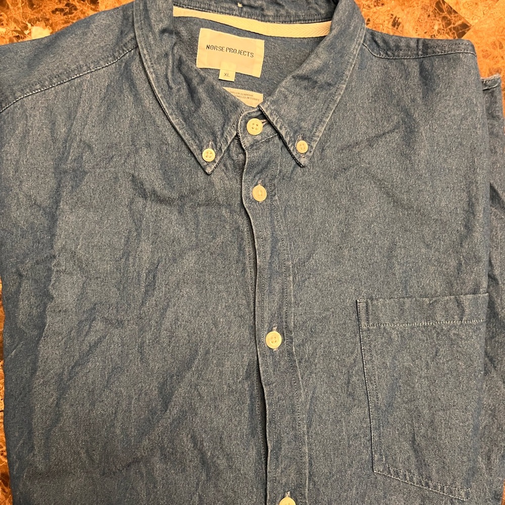 Norse Projects Blue Men's Shirt, Men’s XL
